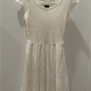 Elegant White Lace Dress Mini